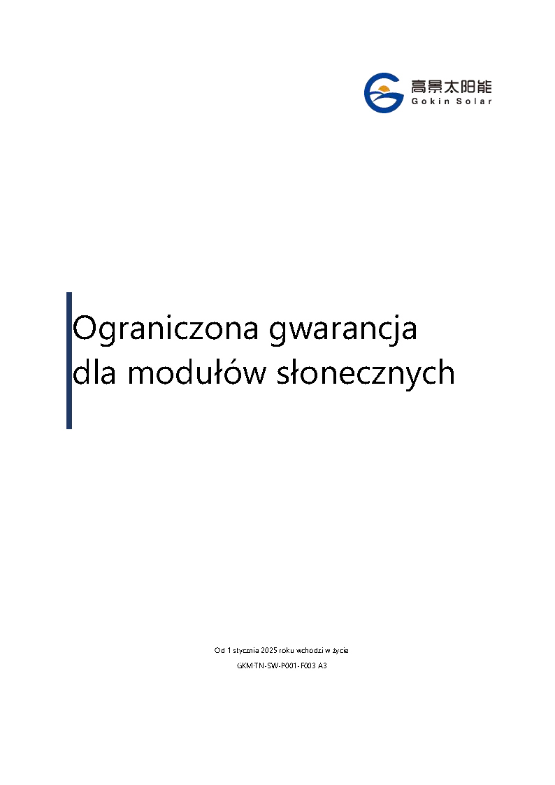 Ograniczona gwarancja dla modu?ów s?onecznych
