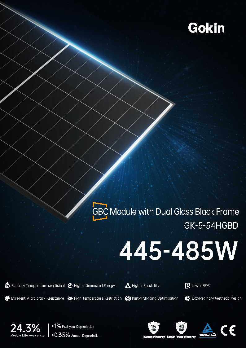 GK-5-54HGBD 445-485W<br> BLACK FRAME